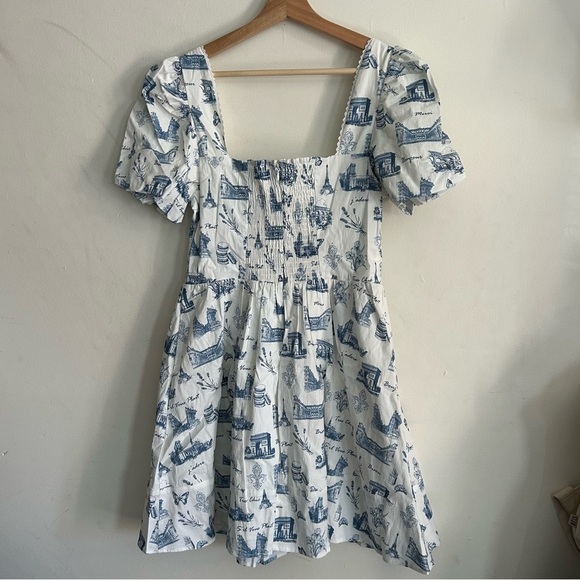 Avec Les Filles Puff Sleeve Fit and Flare Parisian Mini Dress - Picture 7 of 7